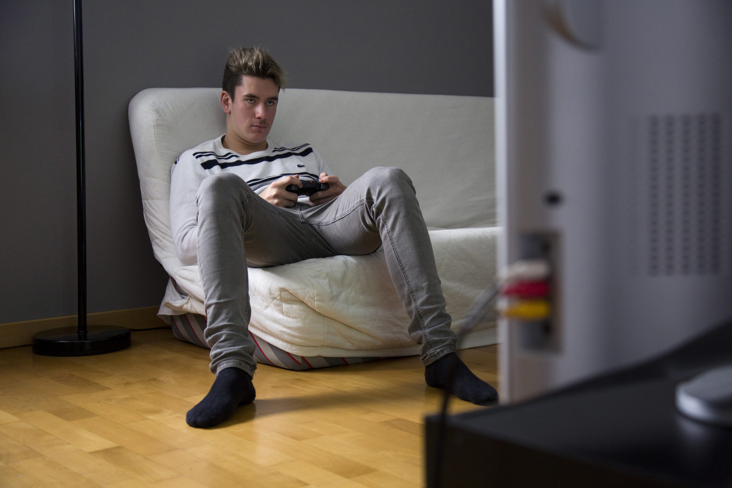 Petit moment de détente devant la console avant la reprise.